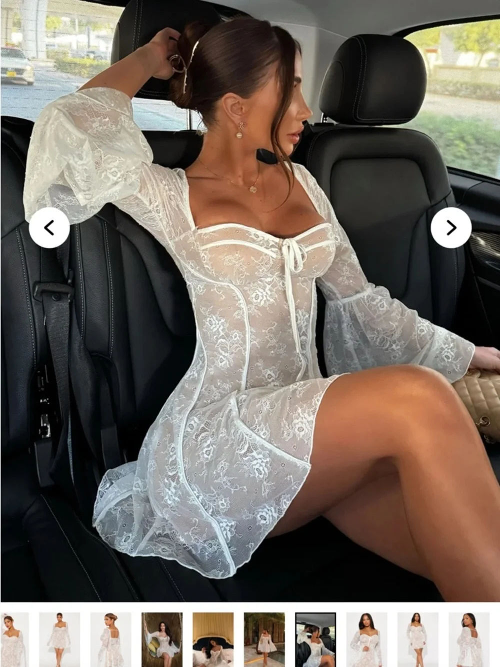 Analise Lace Mini Dress - Nude/combo - Picture 3 of 4